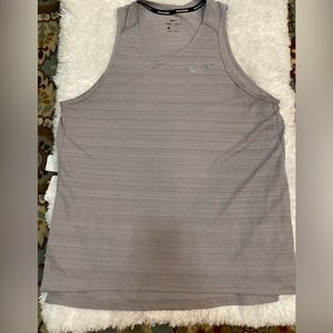 Nike Dri/Fit Miler Men’s Large Running Tank  Smoke Grey Reflective silver USA
